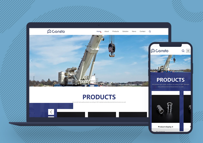 響應式機械設備外貿英文外貿網站模板自適應手機端