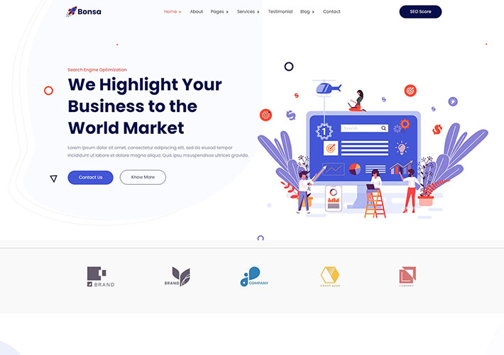 SEO營銷推廣企業HTML5源碼模板
