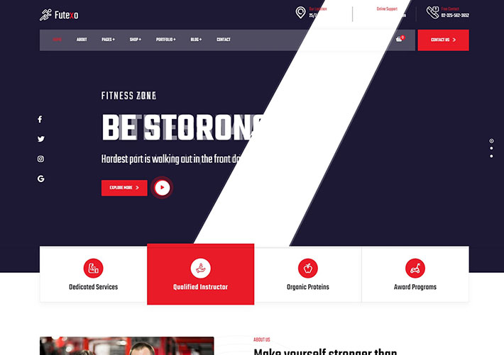 健身健身房網站HTML5網頁源碼模板