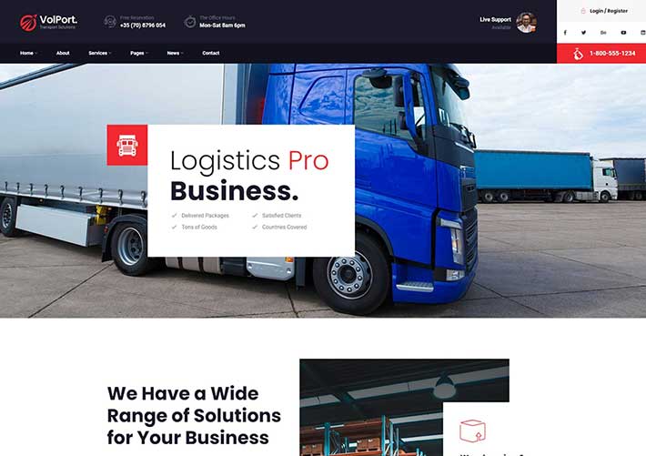 物流運(yùn)輸企業(yè)網(wǎng)站HTML5源碼模板