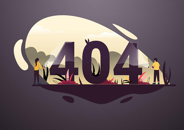 基于svg卡通404插畫特效網站訪問出錯網頁模板