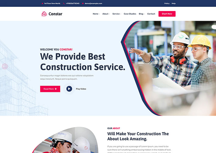 建筑項目服務行業公司網站網頁HTML源碼模板