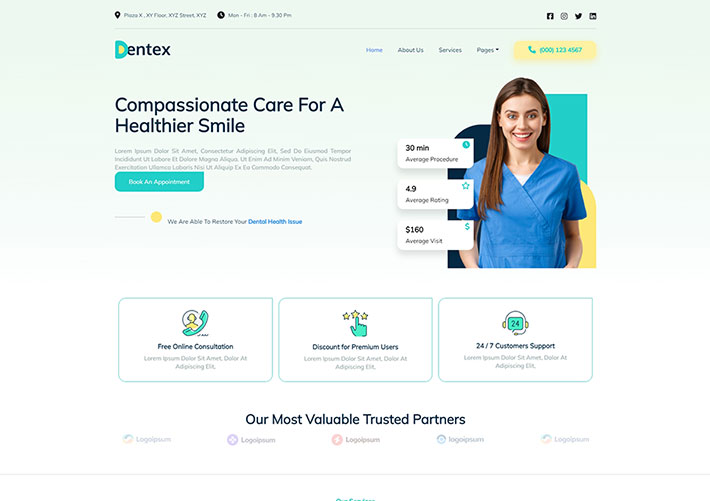 響應(yīng)式牙齒保健醫(yī)療機(jī)構(gòu)網(wǎng)站網(wǎng)頁源碼模板