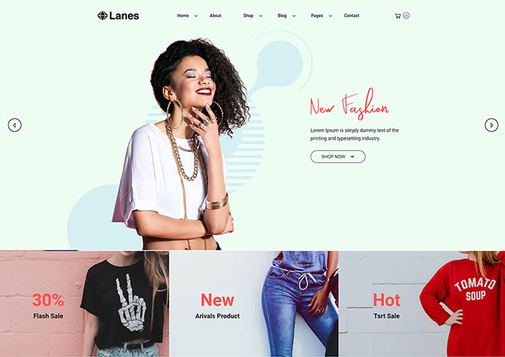 HTML時尚服飾網上商城網站網頁Bootstrap模板