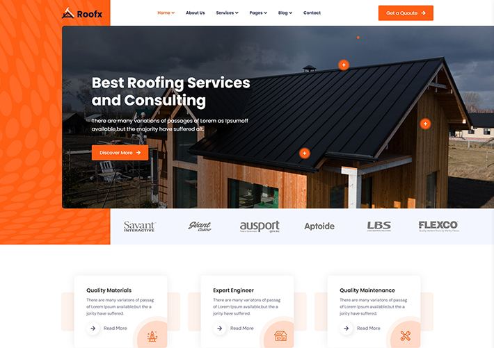 建筑工程房屋維修翻新服務網頁HTML源碼模板
