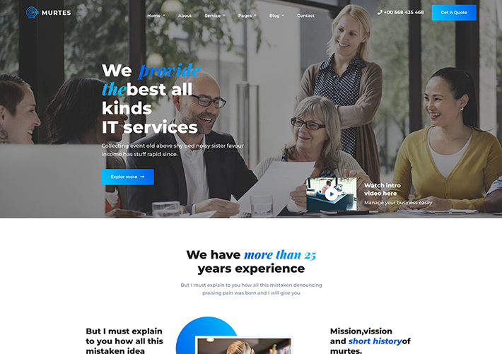 營銷網絡IT解決方案商業服務公司HTML網頁模板