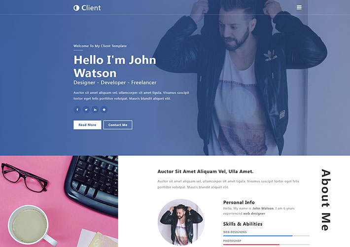 自由創作者個人主頁HTML5網頁源碼模板下載