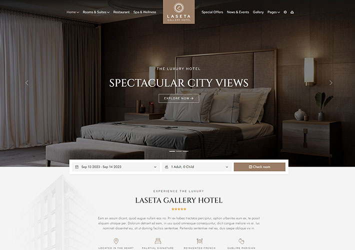 自適應(yīng)HTML5豪華酒店預(yù)訂宣傳網(wǎng)站源碼模板