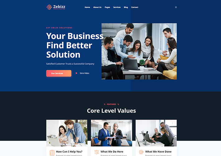 響應式HTML5公司企業商務咨詢服務前端html網站模板