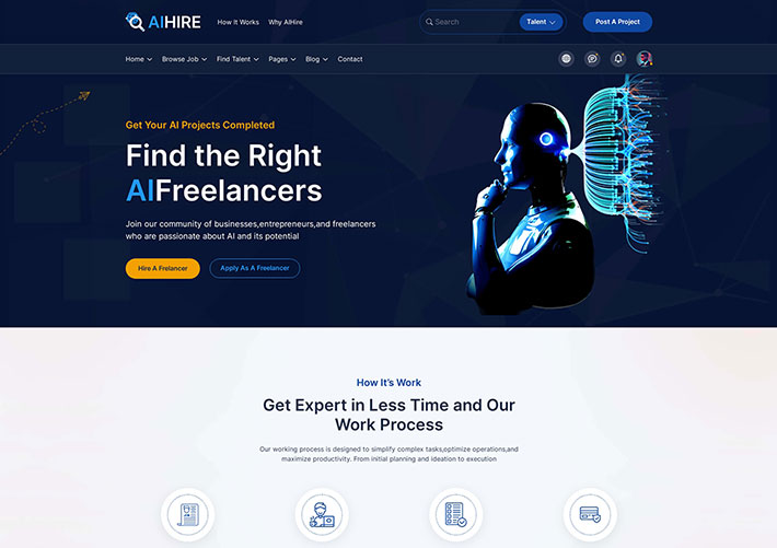 響應(yīng)式人工智能行業(yè)招聘平臺企業(yè)HTML網(wǎng)頁源碼模板