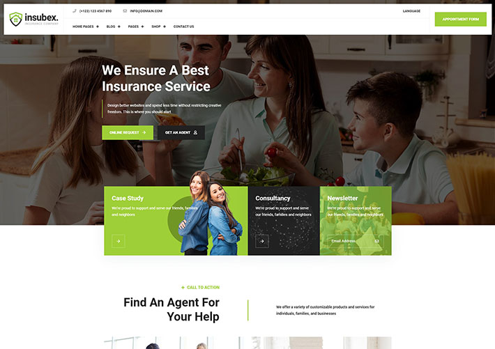 Bootstrap網站源碼專業保險公司網頁設計HTML模板