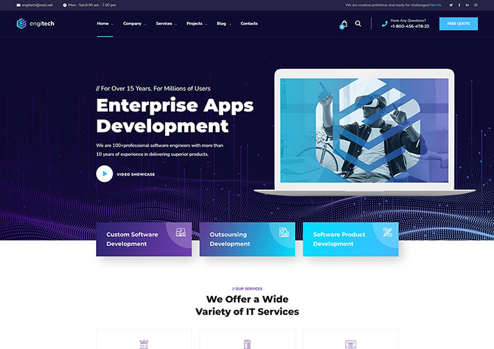 科技網站模板優質軟件公司Bootstrap網站HTML代碼模板