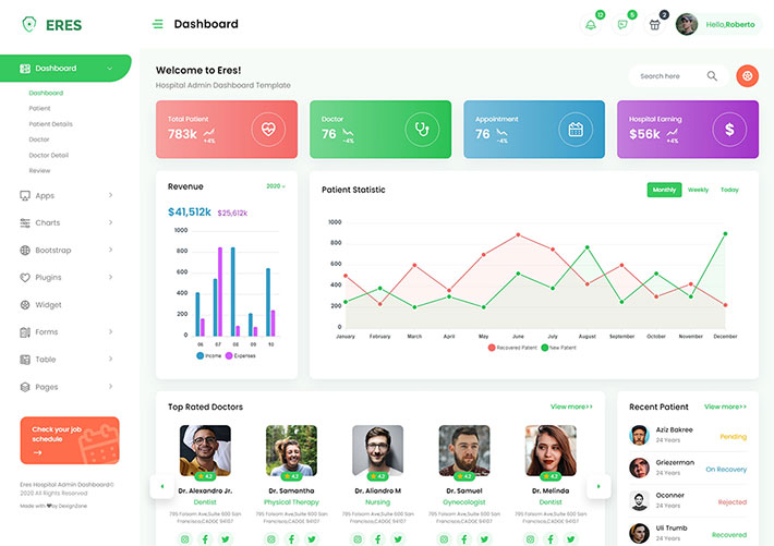 醫院管理系統數據庫設計管理系統前端頁面模板