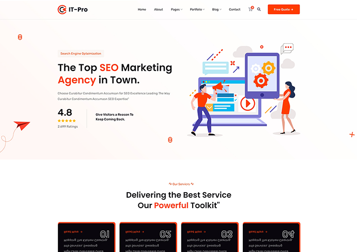 搜索引擎優化營銷代理服務公司網站網頁HTML源碼模板