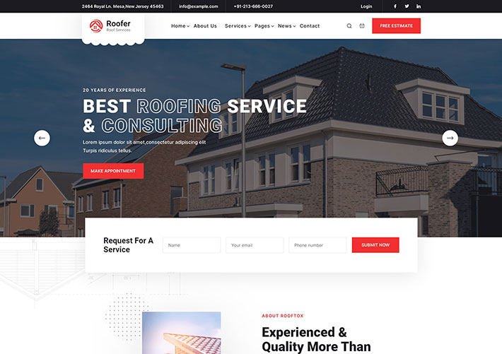 自適應房屋修理服務企業網站網頁HTML5源碼模板
