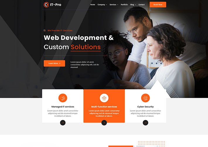 響應式網絡開發IT服務公司網站網頁HTML源碼模板