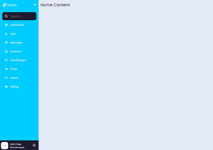 jQuery網站后臺側邊欄導航菜單網頁代碼素材