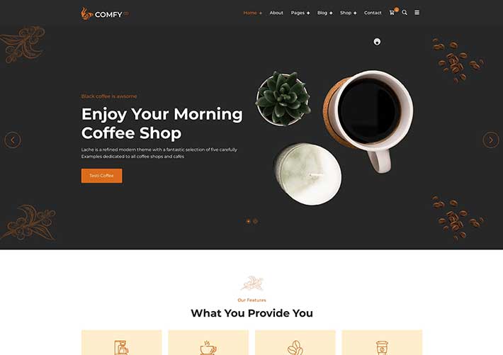 響應式餐椅飲品咖啡店企業網站網頁代碼網頁設計制作模板