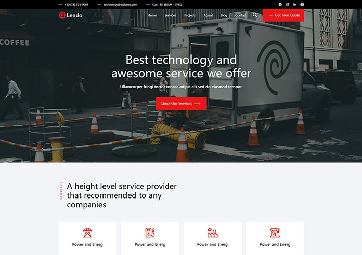 高端響應式道路建設建筑工程網站網頁設計HTML源碼模板