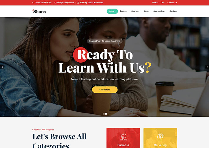 教育培訓機構課程培訓教育中心網站網頁HTML5模板