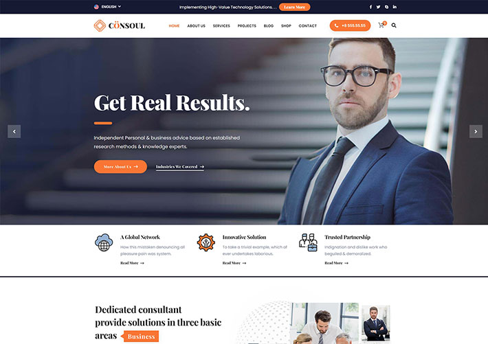 響應式商業咨詢商務服務科技咨詢公司網站HTML5模板