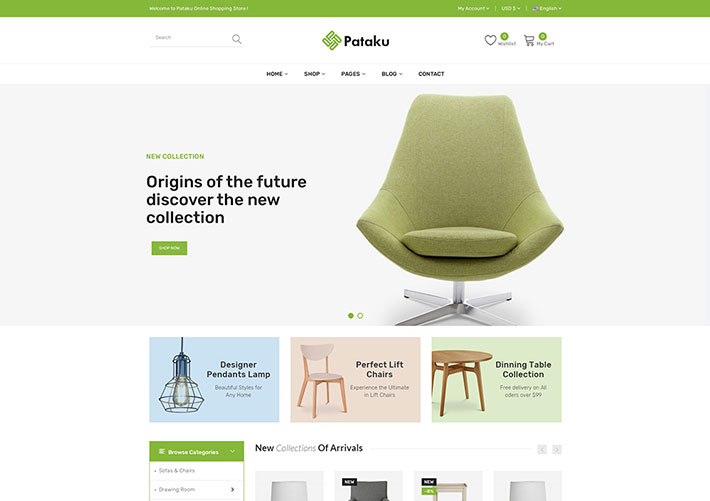 響應式家具商城居家用品在線購物網站網頁HTML模板