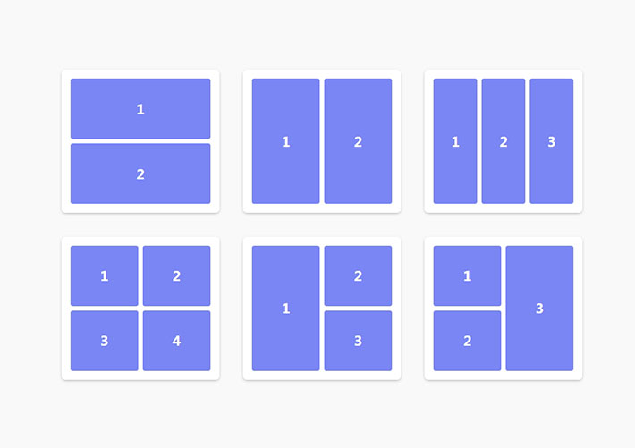 6種CSS網(wǎng)格布局樣式特效網(wǎng)頁HTML代碼素材