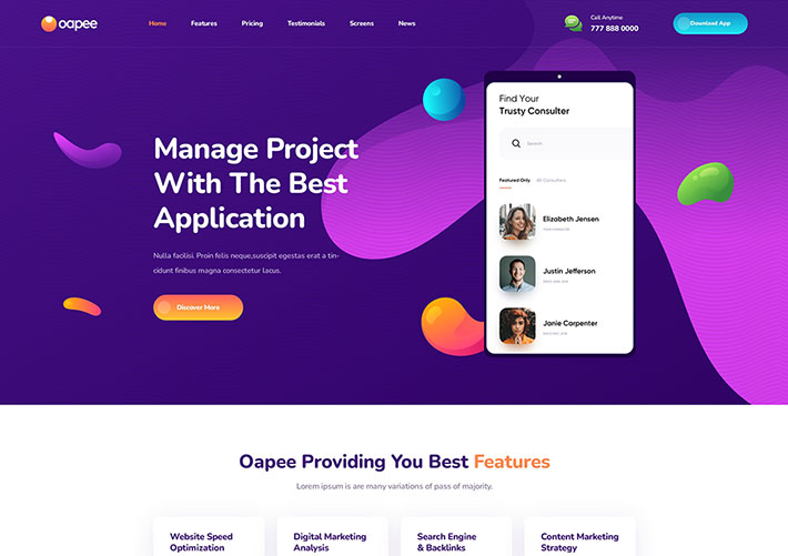 單頁APP軟件應用引導頁下載網頁HTML源碼下載