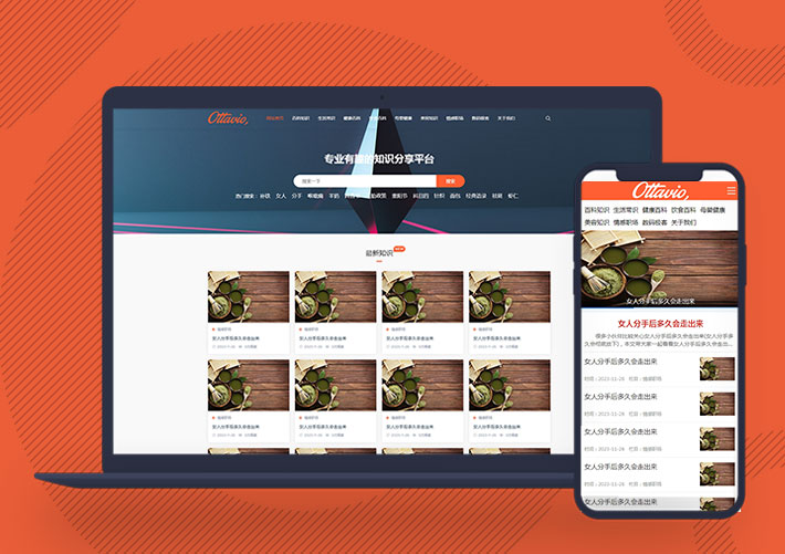 博客文章資訊生活百科知識網站Pbootcms模板帶手機端