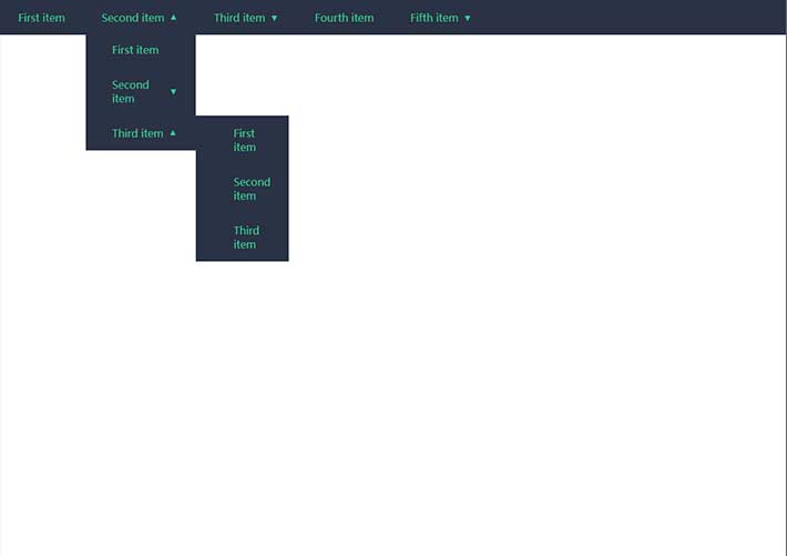 多層次網站頂部導航帶下拉欄目導航網頁代碼素材