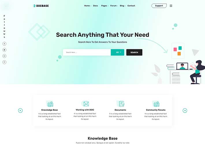 響應(yīng)式文庫(kù)內(nèi)容分享知識(shí)庫(kù)幫助文檔網(wǎng)站網(wǎng)頁html模板