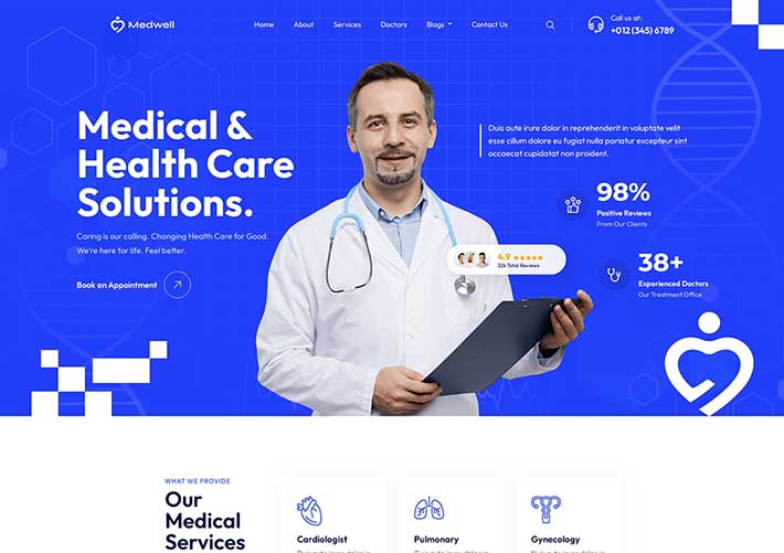 響應(yīng)式醫(yī)院牙科診所醫(yī)療行業(yè)企業(yè)網(wǎng)站網(wǎng)頁HTML模板