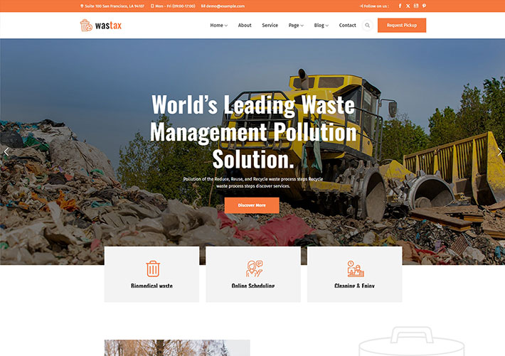 廢物管理污染解決服務(wù)公司網(wǎng)站網(wǎng)頁(yè)HTML源碼模板