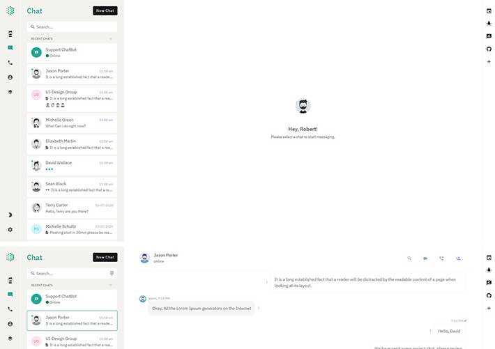響應式聊天軟件在線聊天溝通界面網頁HTML5模板