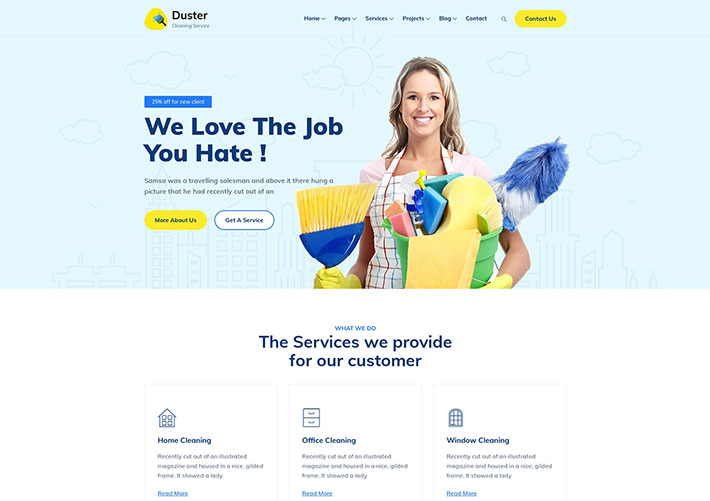 響應式家政保姆清潔服務公司網站網頁前端HTML5模板