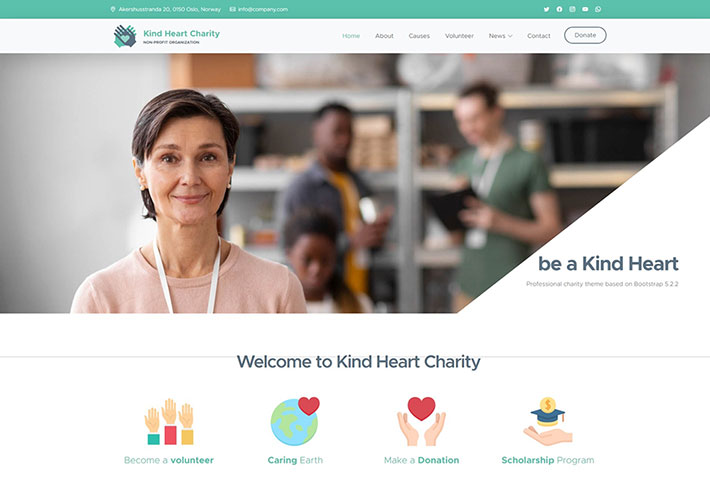 響應式兒童慈善機構網頁設計慈善公益網站HTML模板