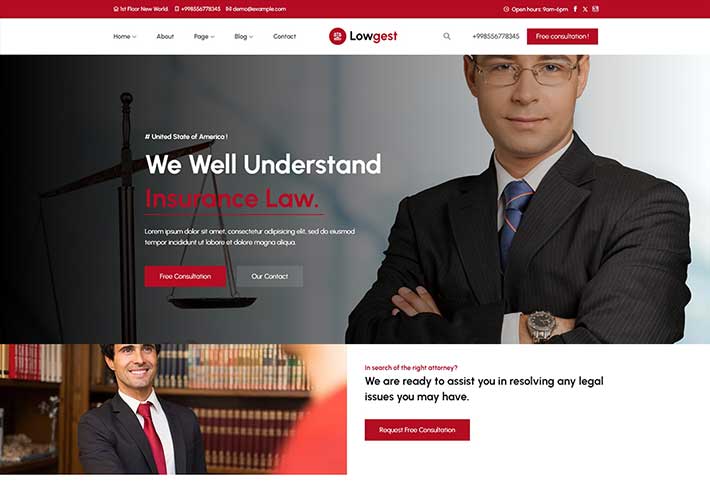 響應式HTML5法律咨詢服務機構宣傳網站網頁模板