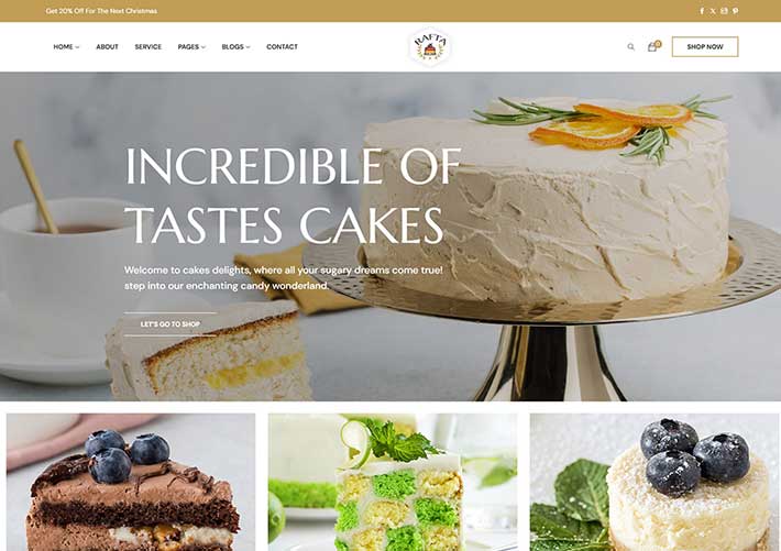響應式餐飲蛋糕甜品美食宣傳企業網站網頁HTML模板