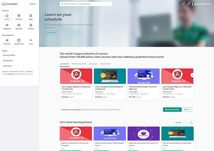 響應(yīng)式教育平臺(tái)付費(fèi)學(xué)習(xí)系統(tǒng)HTML模板