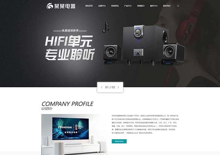 響應式家用電器廚衛電器企業網站網頁HTML源碼模板