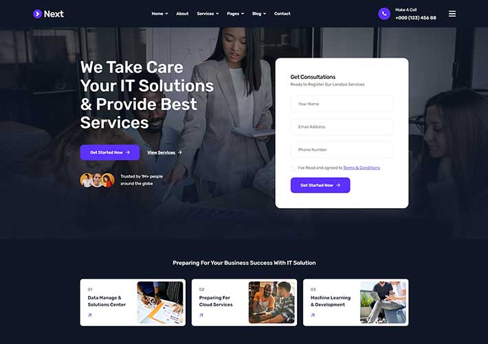 響應(yīng)式企業(yè)創(chuàng)意機(jī)構(gòu)應(yīng)用程序數(shù)字IT網(wǎng)站網(wǎng)頁(yè)HTML模板