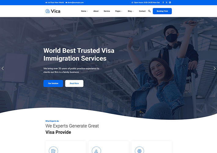 響應式簽證移民服務公司宣傳網站網頁HTML源碼模板