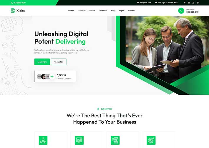 響應式金融服務商業咨詢公司主頁網頁HTML源碼模板