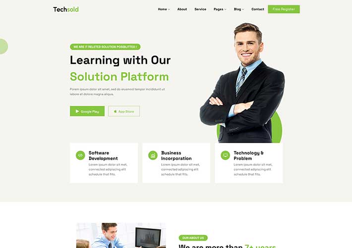 響應式軟件開發技術服務公司網站網頁HTML模板