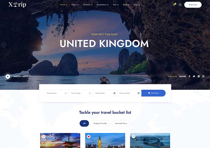 響應式旅游和酒店預訂網站bootstrap網頁HTML源碼模板