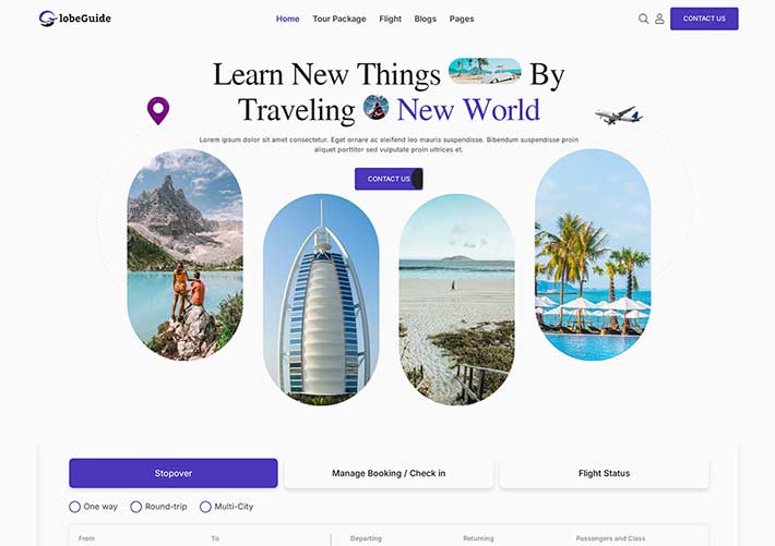 HTML5旅行旅游服務公司宣傳網站網頁源碼模板