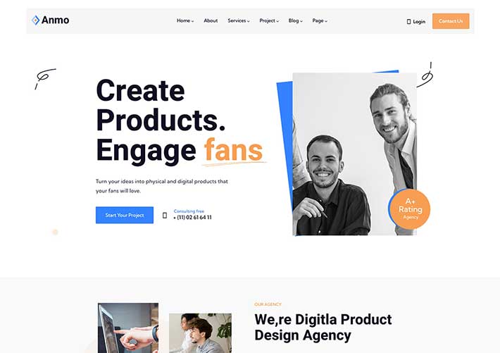 響應式機構企業品牌初創公司工作室網站網頁HTML模版