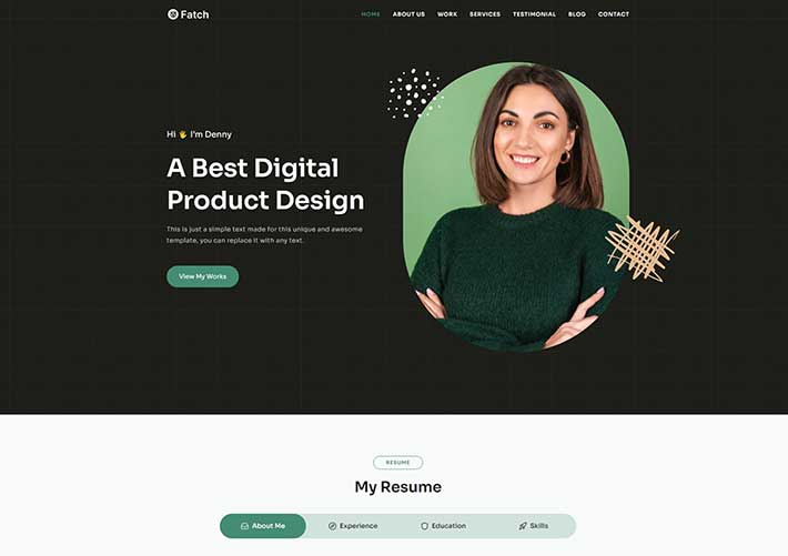 響應式軟件開發個人簡歷展示網頁HTML源碼模板