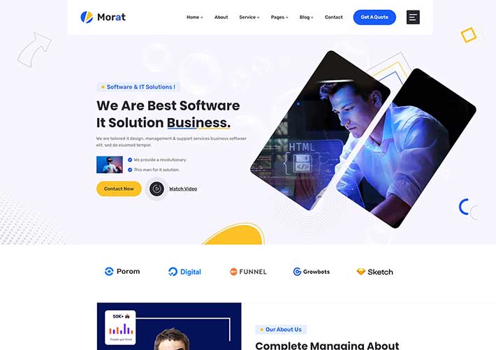 響應(yīng)式IT服務(wù)軟件開發(fā)企業(yè)網(wǎng)站HTML5網(wǎng)頁模板