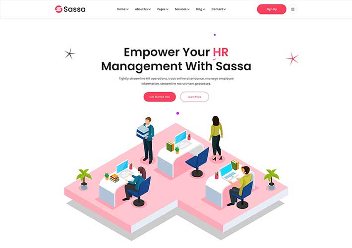 響應式SaaS落地頁APP介紹CRM軟件營銷網頁HTML5模板